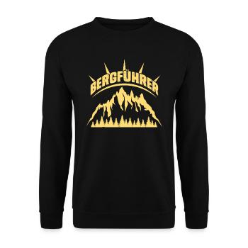 Bergführer Wanderer und Bergsteiger klettern - Unisex Pullover - Schwarz - Vorne - Alina (178cm) & Michal (187cm)