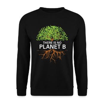 There is no Planet B Environmental Protection Species Conservation - Unisex Sweatshirt - black - Front - Alina (178cm) & Michal (187cm)