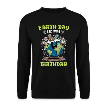 Earth Day is my birthday Protecting the environment - Unisex Sweatshirt - black - Front - Alina (178cm) & Michal (187cm)