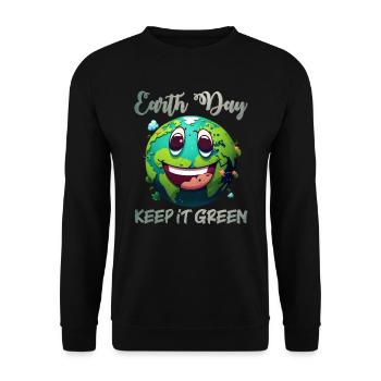 Keep it Green Save the Earth Environmental Love - Unisex Sweatshirt - black - Front - Alina (178cm) & Michal (187cm)