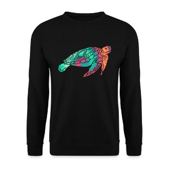 Rettet die Schildkröten Save the Ocean Umweltliebe - Unisex Pullover - Schwarz - Vorne - Alina (178cm) & Michal (187cm)