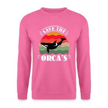 Save the Whales Orka Wal Artenschutz Umwelt - Unisex Pullover - Pink - Vorne