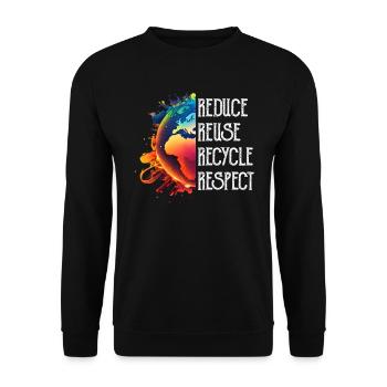 Recycling Umweltschutz Rette die Erde Artenschutz - Unisex Pullover - Schwarz - Vorne - Alina (178cm) & Michal (187cm)