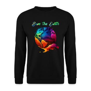 Save the Earth Umweltschutz und Artenschutz - Unisex Pullover - Schwarz - Vorne - Alina (178cm) & Michal (187cm)