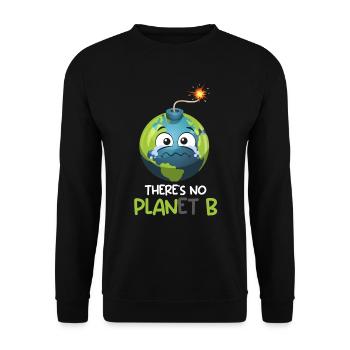 There is no Planet B Mission Erde Umweltliebe - Unisex Pullover - Schwarz - Vorne - Alina (178cm) & Michal (187cm)