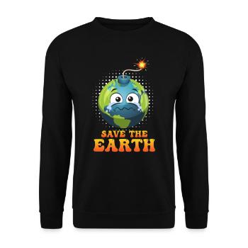 Save the Earth LOVE Mission Earth Environmental Protection - Unisex Sweatshirt - black - Front - Alina (178cm) & Michal (187cm)