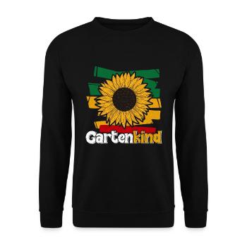 Gartenkind Sonnenblumen Gartenliebhaberin - Unisex Pullover - Schwarz - Vorne - Alina (178cm) & Michal (187cm)