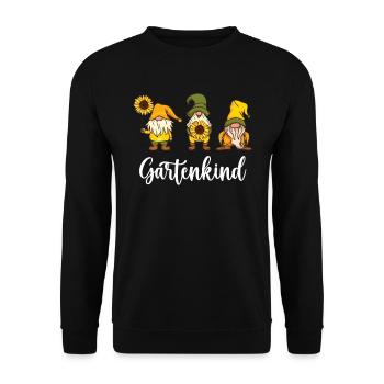 Gartenkind Gartenzwerge Schrebergarten Gartenfan - Unisex Pullover - Schwarz - Vorne - Alina (178cm) & Michal (187cm)