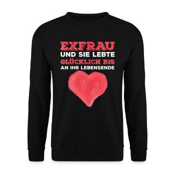 Scheidungsparty Finally Divorced Scheidung - Unisex Pullover - Schwarz - Vorne - Alina (178cm) & Michal (187cm)
