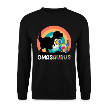 Omasaurus Muttertag Grandma Mama Tag Oma - Unisex Pullover - Schwarz - Vorne - Alina (178cm) & Michal (187cm)