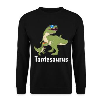 Tantesaurus Dinosaur Aunt Mother's Day - Unisex Sweatshirt - black - Front - Alina (178cm) & Michal (187cm)