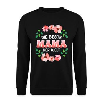 Coole Mama Muttertag weltbeste Mama Mothersday - Unisex Pullover - Schwarz - Vorne - Alina (178cm) & Michal (187cm)