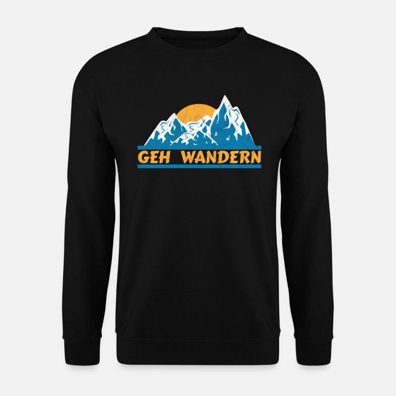 Geh Wandern Wanderer Berge - Unisex Pullover - Schwarz