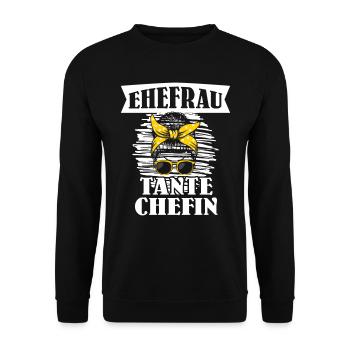 Tante Ehefrau Chefin Legende Auntie Tanten - Unisex Pullover - Schwarz - Vorne - Alina (178cm) & Michal (187cm)