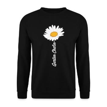 Gänseblümchen Garten Chefin Flower Power - Unisex Pullover - Schwarz - Vorne - Alina (178cm) & Michal (187cm)