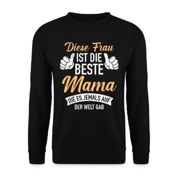 Die Beste Mama der Welt weltbeste Mama Muttertag - Unisex Pullover - Schwarz - Vorne - Alina (178cm) & Michal (187cm)