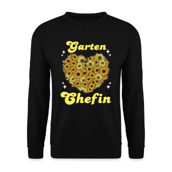Garten Chefin Sonnenblumen Gartenfreundin Blumen - Unisex Pullover - Schwarz - Vorne - Alina (178cm) & Michal (187cm)