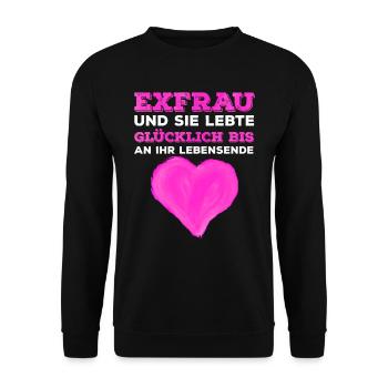 Scheidungsparty Finally Divorced Scheidung - Unisex Pullover - Schwarz - Vorne - Alina (178cm) & Michal (187cm)