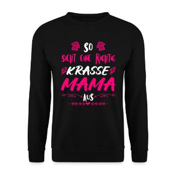 Weltbeste Mama Krass Muttertag Beste Mama - Unisex Pullover - Schwarz - Vorne - Alina (178cm) & Michal (187cm)