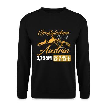 Großglockner Österreich Berge Wanderer Bergsteiger - Unisex Pullover - Schwarz - Vorne - Alina (178cm) & Michal (187cm)