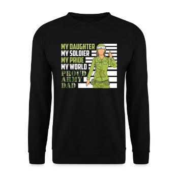 Proud Father Army Soldier Daughter Patriot - Unisex Sweatshirt - black - Front - Alina (178cm) & Michal (187cm)