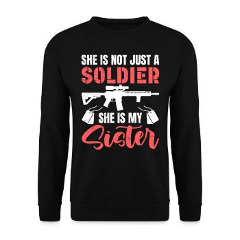 Brothers Military Fan Soldiers Sisters USA - Unisex Sweatshirt - black - Front - Alina (178cm) & Michal (187cm)