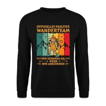 Hiking Team Sloth Hiking - Unisex Sweatshirt - black - Front - Alina (178cm) & Michal (187cm)