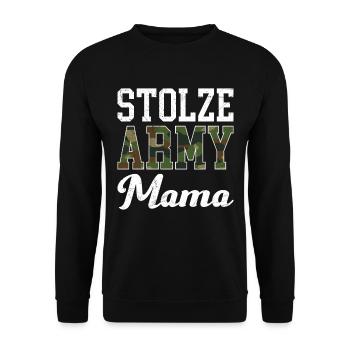 Stolze Mama Army Militär Mutter Soldaten - Unisex Pullover - Schwarz - Vorne - Alina (178cm) & Michal (187cm)