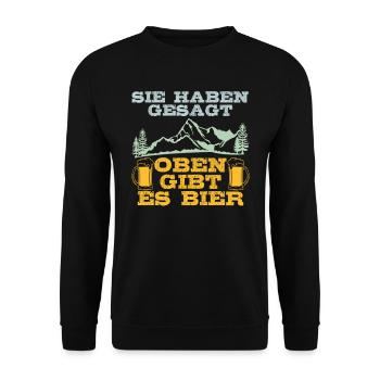 Hiker Beer Fan At the top there is beer Mountain Fan Mountains - Unisex Sweatshirt - black - Front - Alina (178cm) & Michal (187cm)