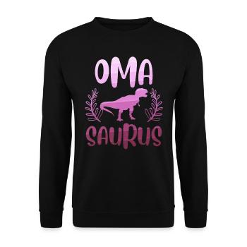 Omasaurus Muttertag Grandma Mama Tag Oma - Unisex Pullover - Schwarz - Vorne - Alina (178cm) & Michal (187cm)