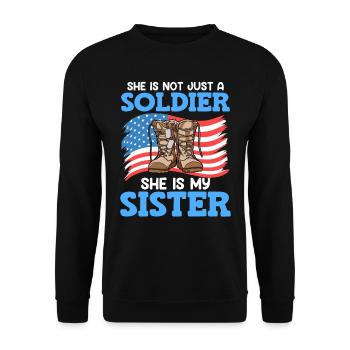 Proud Brother Air Force Soldier Army Fan - Unisex Sweatshirt - black - Front - Alina (178cm) & Michal (187cm)