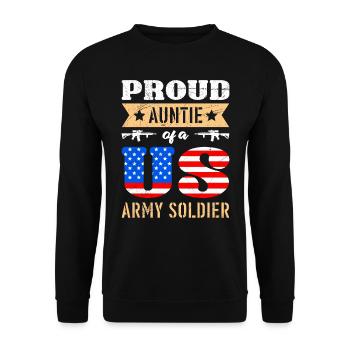 Proud Aunt Army Soldiers Military Fan Aunties - Unisex Sweatshirt - black - Front - Alina (178cm) & Michal (187cm)