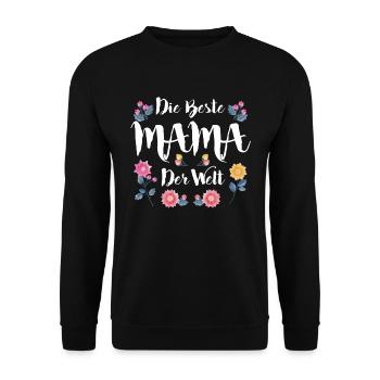 Coole Mama Muttertag weltbeste Mama Mothersday - Unisex Pullover - Schwarz - Vorne - Alina (178cm) & Michal (187cm)