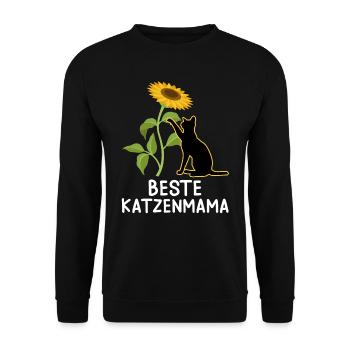 Beste Katzenmama I love Cats Katzenhalter - Unisex Pullover - Schwarz - Vorne - Alina (178cm) & Michal (187cm)