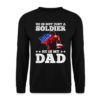 Stolzer Sohn USA Soldaten Militär Familie Amerika - Unisex Pullover - Schwarz - Vorne - Alina (178cm) & Michal (187cm)
