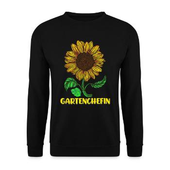 Garten Chefin Sonnenblumen Gartenfreundin Blumen - Unisex Pullover - Schwarz - Vorne - Alina (178cm) & Michal (187cm)