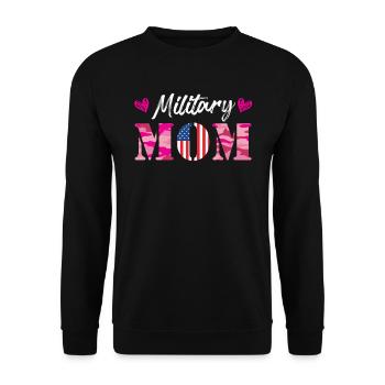 Fan militaire Mamans Patriotisme Amérique Maman - Sweat-shirt Unisexe - noir - Devant - Alina (178cm) & Michal (187cm)