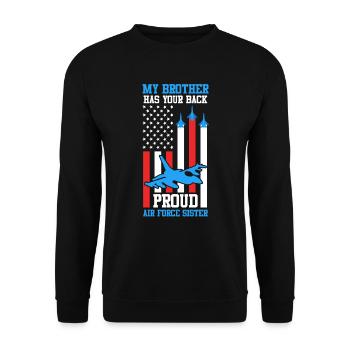 Proud Sister Air Force Soldiers Brother USA - Sweat-shirt Unisexe - noir - Devant - Alina (178cm) & Michal (187cm)