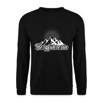 Bergführer Wanderer klettern wandern Berge - Unisex Pullover - Schwarz - Vorne - Alina (178cm) & Michal (187cm)