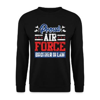 Proud Brother-in-Law Air Force Soldier Army Fan - Unisex Sweatshirt - black - Front - Alina (178cm) & Michal (187cm)