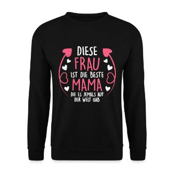 Die Beste Mama der Welt weltbeste Mama Muttertag - Unisex Pullover - Schwarz - Vorne - Alina (178cm) & Michal (187cm)