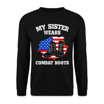 Soldats Soeur Stars and Stripes Bottes Militaire - Sweat-shirt Unisexe - noir - Devant - Alina (178cm) & Michal (187cm)