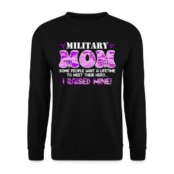 Fan militaire Mamans Patriotisme Amérique Maman - Sweat-shirt Unisexe - noir - Devant - Alina (178cm) & Michal (187cm)