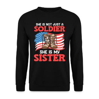 Proud Brother Air Force Soldier Army Fan - Unisex Sweatshirt - black - Front - Alina (178cm) & Michal (187cm)