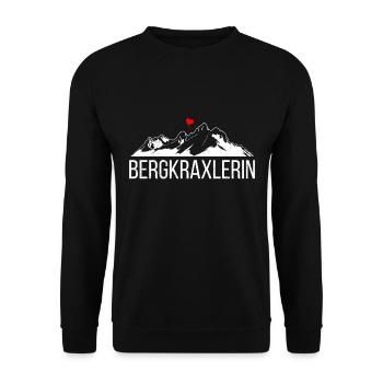 Wandern Bergmädel Bergkraxlerin Wanderer Berge - Unisex Pullover - Schwarz - Vorne - Alina (178cm) & Michal (187cm)