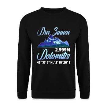 Drei Zinnen Dolomiten Kletterer - Unisex Pullover - Schwarz - Vorne - Alina (178cm) & Michal (187cm)