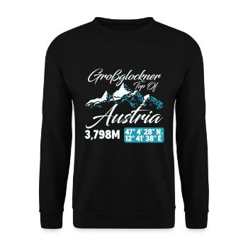 Großglockner Österreich Berge Wanderer Bergsteiger - Unisex Pullover - Schwarz - Vorne - Alina (178cm) & Michal (187cm)