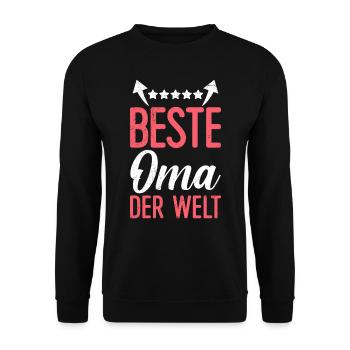 Beste Oma Muttertag weltbeste Oma Großmutter - Unisex Pullover - Schwarz - Vorne - Alina (178cm) & Michal (187cm)
