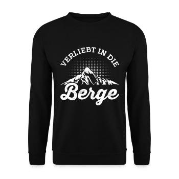 Verliebt in die Berge Hiking - Unisex Pullover - Schwarz - Vorne - Alina (178cm) & Michal (187cm)