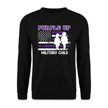 Purple Up Military Child America Patriots - Unisex Sweatshirt - black - Front - Alina (178cm) & Michal (187cm)